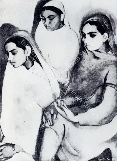 Amrita Sher-Gil (Artist), The Three Girls, 1935, Painting