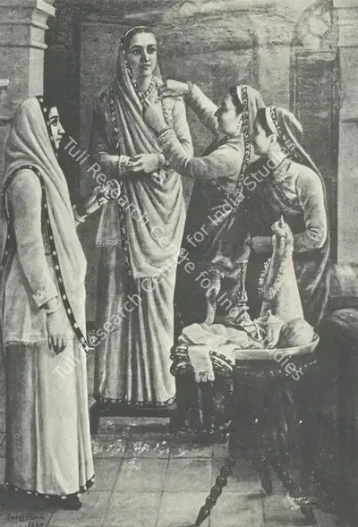 Raja Ravi Varma (Artist), Decking a Parsee Bride, 1893, Painting