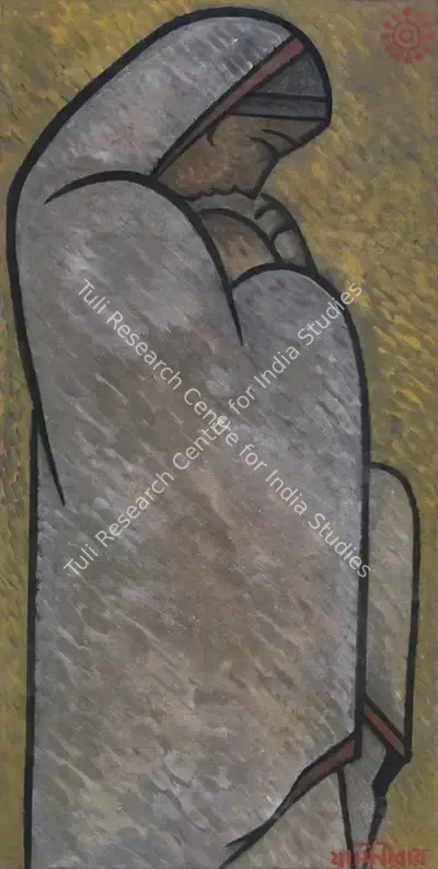 Jamini Roy (Artist), Untitled (Mother & Child), 1930, Painting