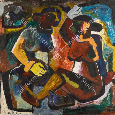 M.F. Husain (Artist), Marathi Women, 1950, Painting