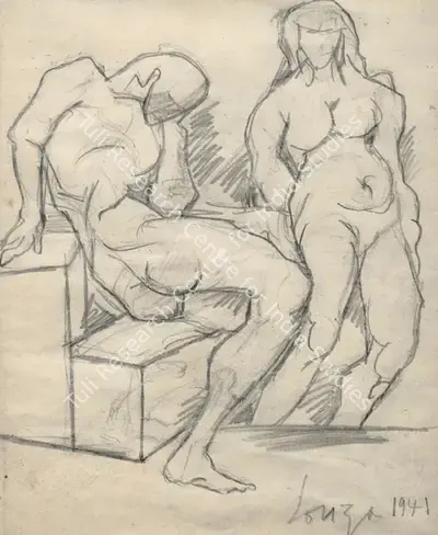 F.N. Souza (Artist), Untitled, 1941, Drawing