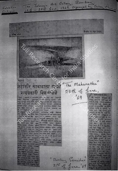 Jehangir Sabavala (Writer), Believing landscapes, 1969, Newspaper Clipping