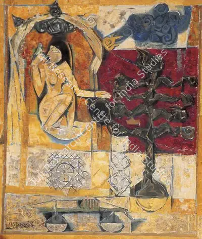 Alphonso (Artist), Woman With Bird, 1975, Painting