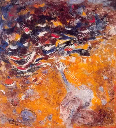 Hebbar, K.K. (Artist). Victim. Oil on canvas, 1993 | Painting | FineArts | 00374253