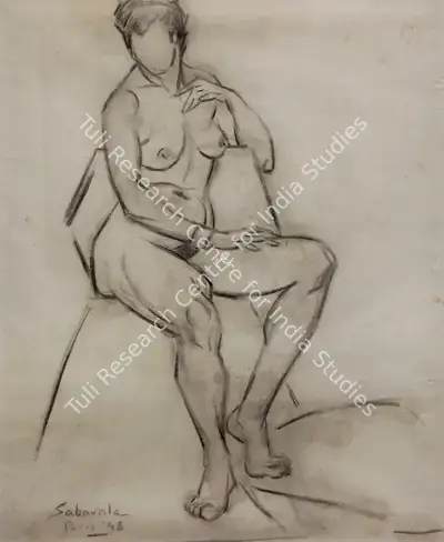 Jehangir Sabavala (Artist), Untitled, 1948, Drawing
