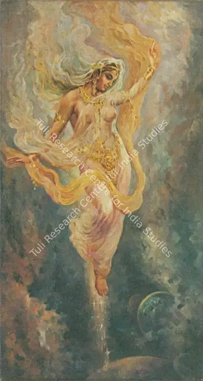 Attributed to A.H. Muller (Artist), Descent of Ganga, Painting
