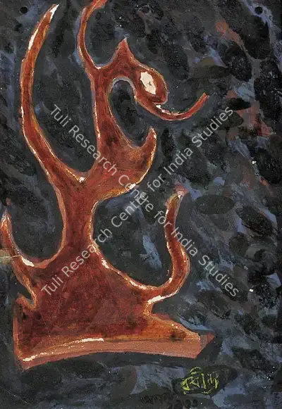 Rabindranath Tagore (Artist), Fantastic Figure, 1933, Painting