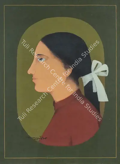 Lalu Prasad Shaw (Artist), Woman with Ribbon, 1985, Painting