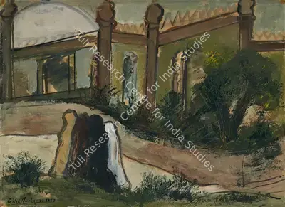 Mookherjea, Sailoz (Artist). On the way to Nizamuddin, 1957 | Painting, AG.Onl/26.06.21, 2021 · Asta Guru