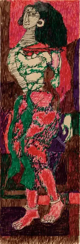 A.P. Santhanaraj (Artist), Woman, Painting