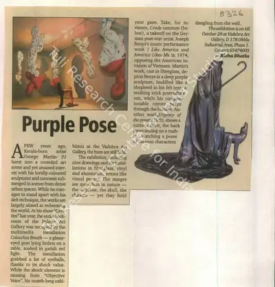 Richa Bhatia (Reporter), Purple Pose, 2009, Newspaper Clipping