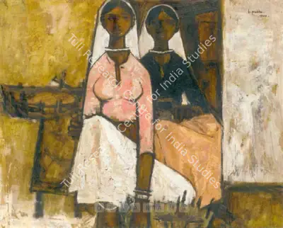 B. Prabha (Artist), Two Girls, 1962, Painting