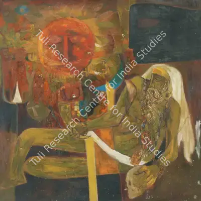 Arup Das (Artist), Untitled (Sadhu), 1970, Painting