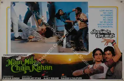Karan Singh (Producer), Nain Mile Chain Kahan, 1985, Lobby Card