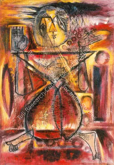 Laxman Pai (Artist), Sringaar, 1966, Painting