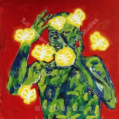 D. Ebenezer Sunder Singh (Artist), Fire Fly - Fire Fly, 2004, Painting