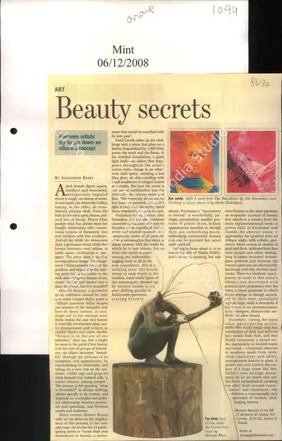 Alexander Keefe (Reporter), Beauty Secrets, 2008, Newspaper Clipping