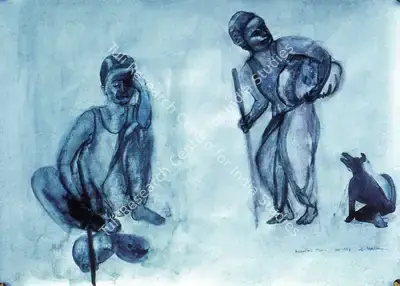 Nalini Malani (Artist), Eccentric Man with Bundle, 1985, Painting