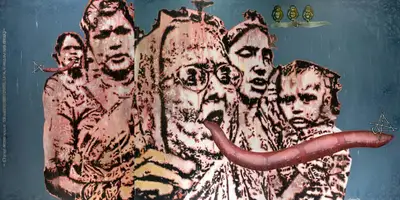 Jitish Kallat (Artist), Tragedienne (Taste, Lick, Swallow and Speak), 2002, Painting