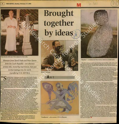 V.R. Devika (Reporter), Brought Together by Ideas, 2000, Newspaper Clipping