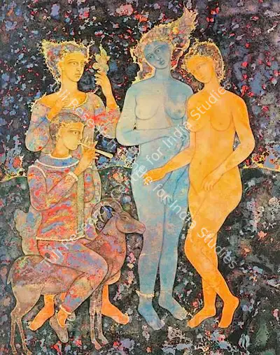 Sakti Burman (Artist), Le Judgment De Paris, 1983, Painting