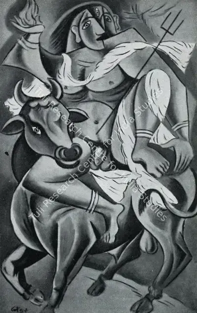 George Keyt (Artist), Maheswara, 1938, Painting