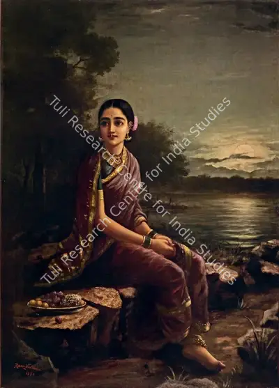 Raja Ravi Varma (Artist), Radha in the Moonlight, 1890, Painting
