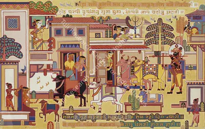 Kumar Mangalsinhji (Artist), Krishna & His Grazing Cattle, 1959, Painting
