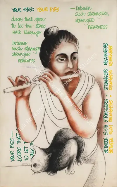 Manjit Bawa (Artist), Your Eyes, 1991, Drawing