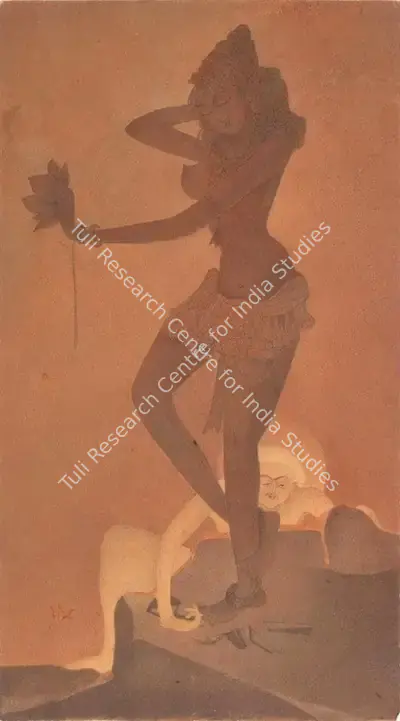 M.A.R. Chughtai (Artist), Dancing Girl, Painting