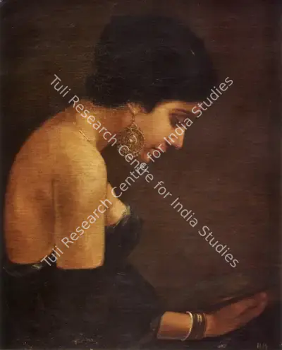 Hemendranath Mazumdar (Artist), Profile of a Lady, Painting