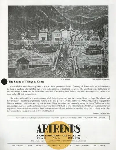 Janakiram, P.V. (Editor). Artrends - A Contemporary Art Bulletin. 2(1). Madras: Progressive Painters, July 1962 | Bulletin | FineArts | 00842085