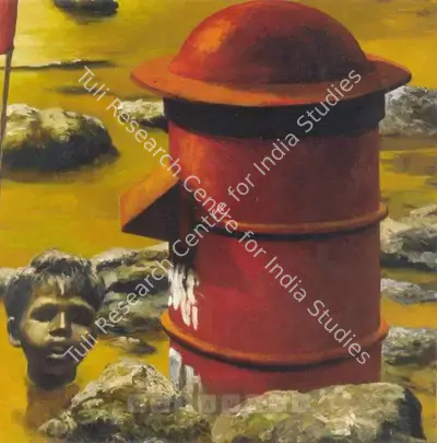 Bikash Bhattacharjee (Artist), Flood Dear Flood, 1982, Painting