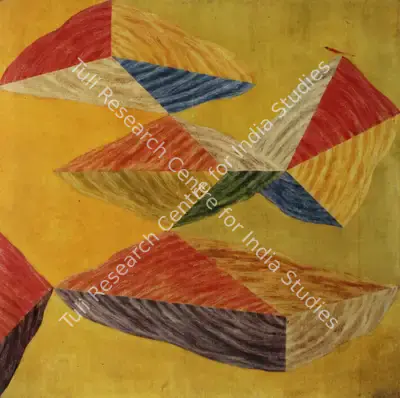 J. Swaminathan (Artist), Bird, Tree And Mountain, 1972, Painting