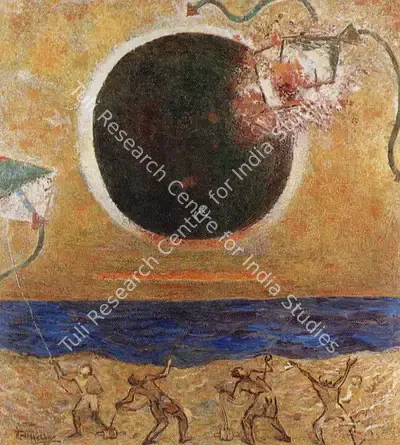 Hebbar, K.K. (Artist). Kites, n.d. | Painting, So.Bom/26.03.89