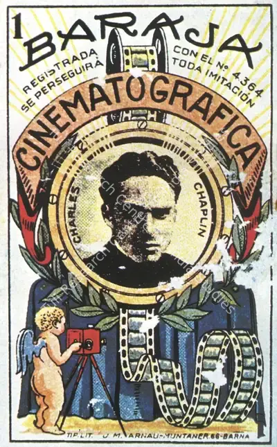 Unknown (Designer), Chaplin's image on a Spanish playing card | Playing Card, My Life in Pictures, 1985 | CinemaEducation | 00795046