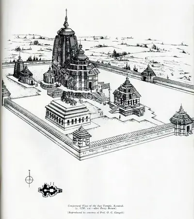 Unknown (Artist), Conjectural View of the Sun Temple, Konarak, 1250, Drawing