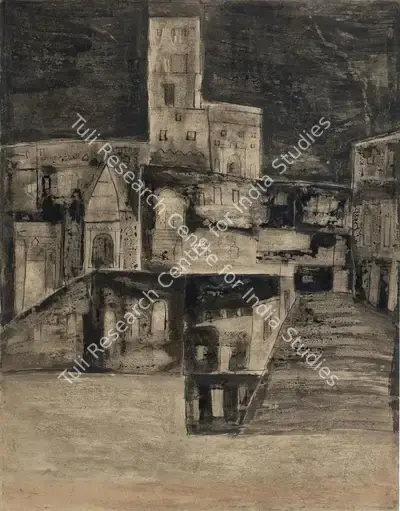 Ramkumar (Artist), Benaras, 1960, Drawing