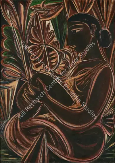 George Keyt (Artist), Lady, 1943, Painting