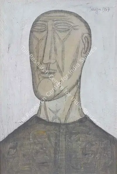 F.N. Souza (Artist), Untitled (Man in Tunic), 1954, Painting