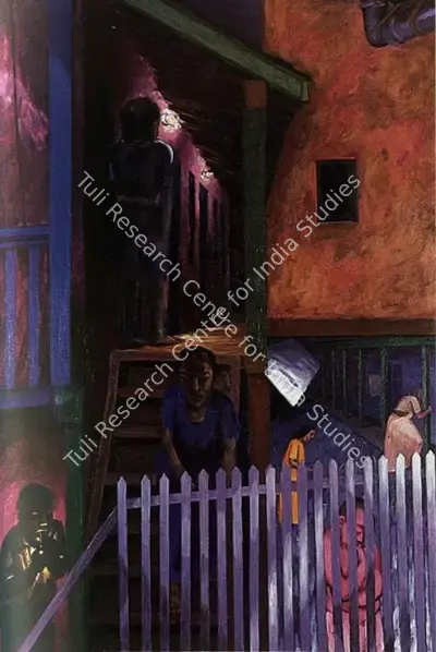Patwardhan, Sudhir (Artist). Chawl. Acrylic on canvas, 1995 | Painting | FineArts | 00372244