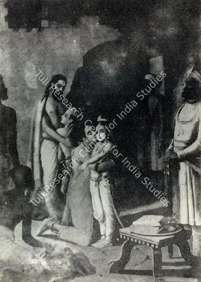 Raja Ravi Varma (Artist), Shri Krishna liberating his parents, 1905, Painting