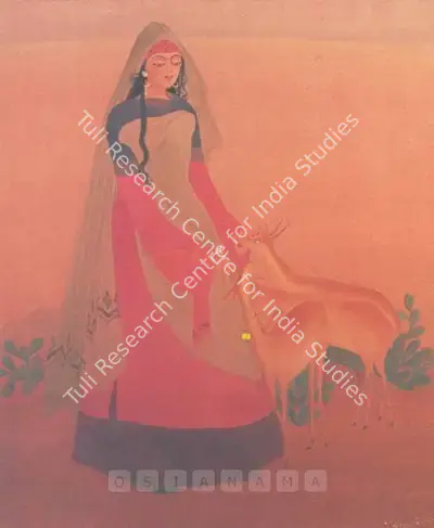 M.A.R. Chughtai (Artist), Laila In The Wilderness, Painting