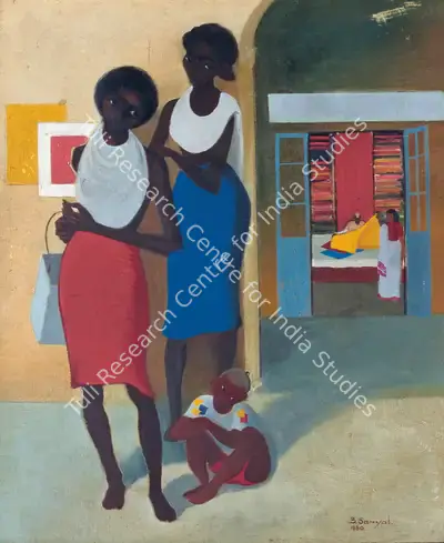 B.C. Sanyal (Artist), Beggars My Neighbours, 1950, Painting