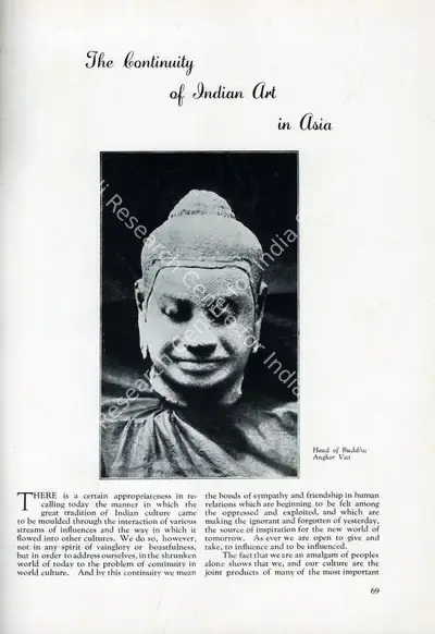 The Continuity of Indian Art in Asia, 1947, Essay