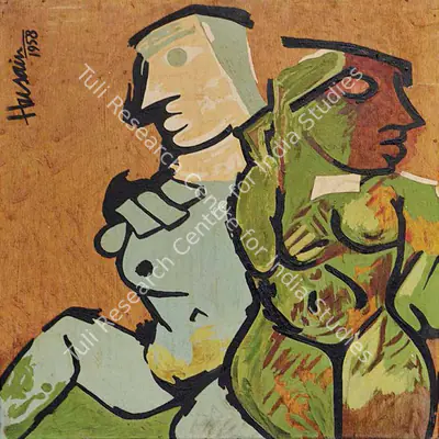 M.F. Husain (Artist), Untitled, 1958, Painting