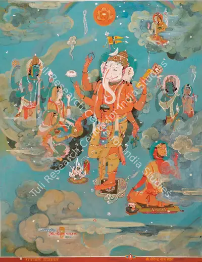 Dhirendranath Brahma (Artist), Wedding Of Ganesha, 1995, Painting
