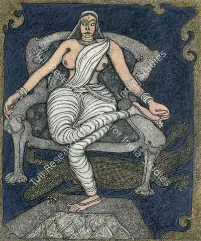 Chowdhury, Jogen (Artist). Her Silver Throne, 2000 | Painting, Pu.Mum/31.08.23, 2023 · Pundole