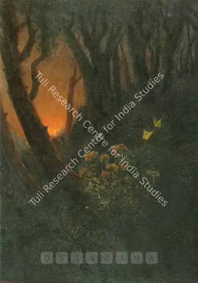 J.P. Gangooly (Artist), Yellow Butterflies, Painting
