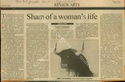Samir Dasgupta (Reporter), Sham of a Woman's Life, 2003, Newspaper Clipping